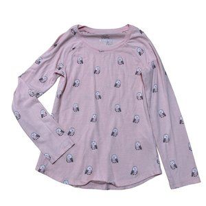 Justice pink long sleeve owl T-shirt Girls size 8 1366